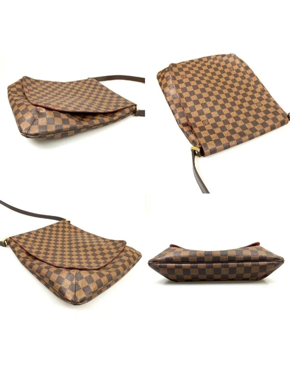 Louis Vuitton Damier Musette Shoulder Bag Brown